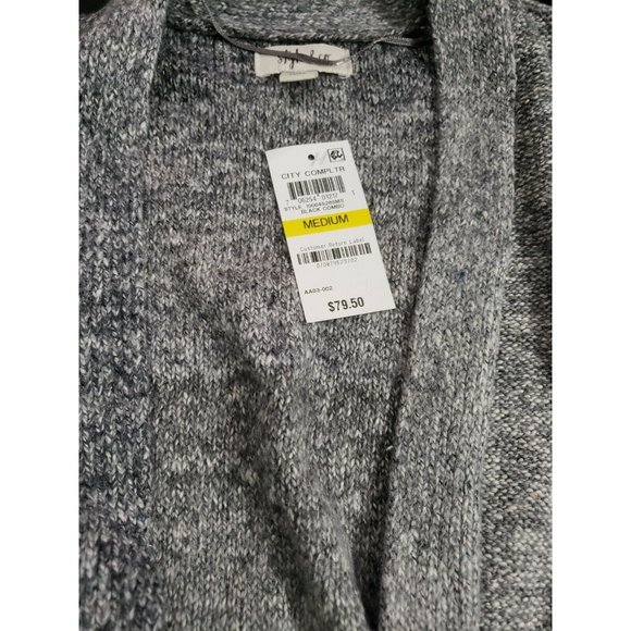 Style & Co Women's Ombre Open-Front Cardigan Sweater Black Combo Size M Medium - Picture 5 of 5